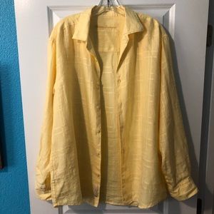Yellow Tommy Bahama button down shirt